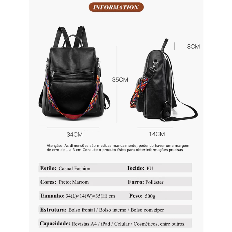 Mochila Feminina Escolar Grande Impermeável para Notebook Viagem — foto 2