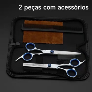 Kit 2 Tesouras Inoxidavel Cabelo Cabeleireiro Profissional Premium em Oferta na Shopee