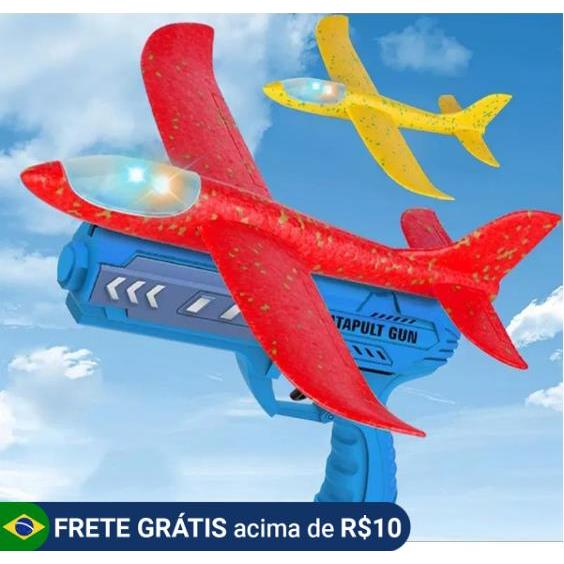 Lançador De Avião(COM LUZ) Planador Brinquedo Infantil De Espuma Catapulta