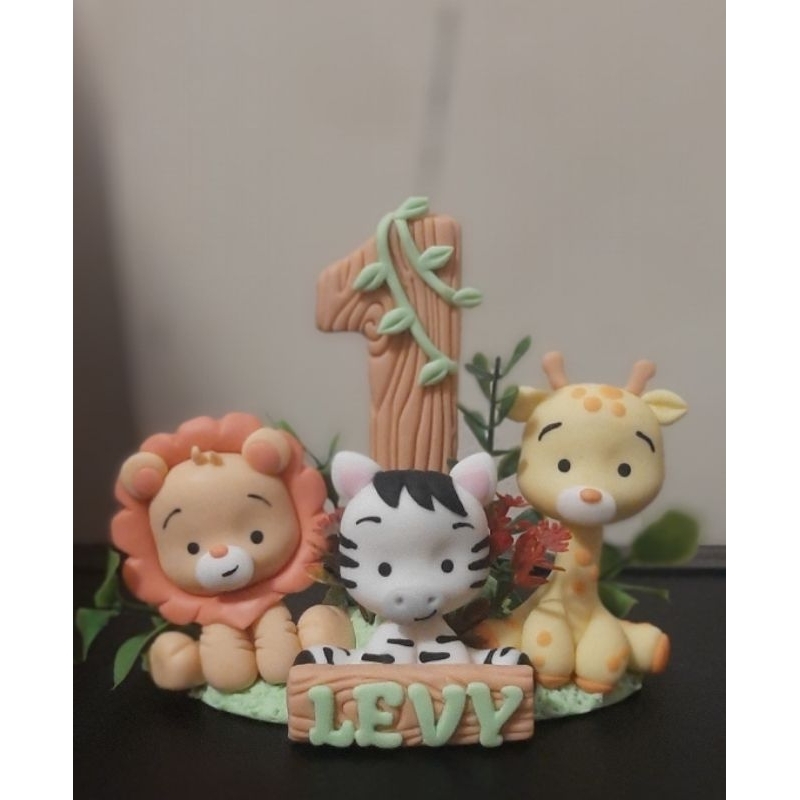 safari/Safari baby/vela temática/vela biscuit/ vela aniversário/ topo de bolo