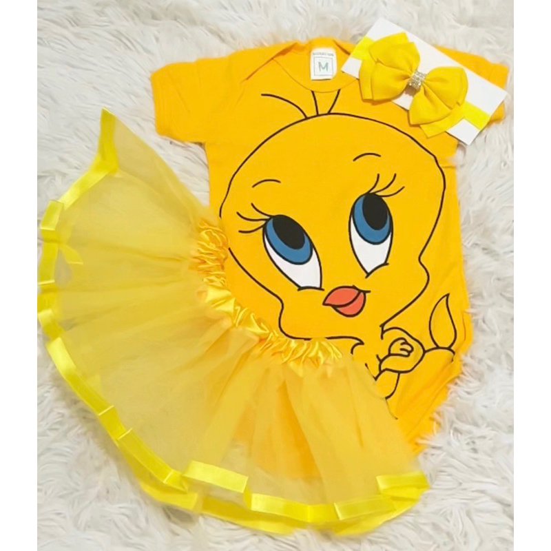 Body tematico Piu-piu bebê para mêsversario, fantasia, ensaio fotográfico P ao G em Oferta na Shopee