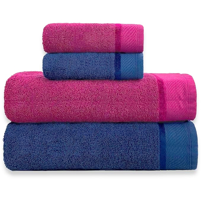 Jogo de Toalhas 4 Peças Canadá 2 Banho 2 Rosto 100% Algodão em Oferta na Shopee