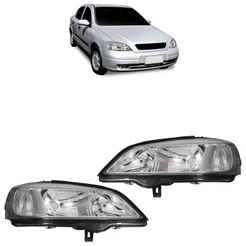 Farol Dianteiro Astra 1998 1999 2000 2001 2002 Máscara Cromada Foco Duplo Lente Lisa Acrilico