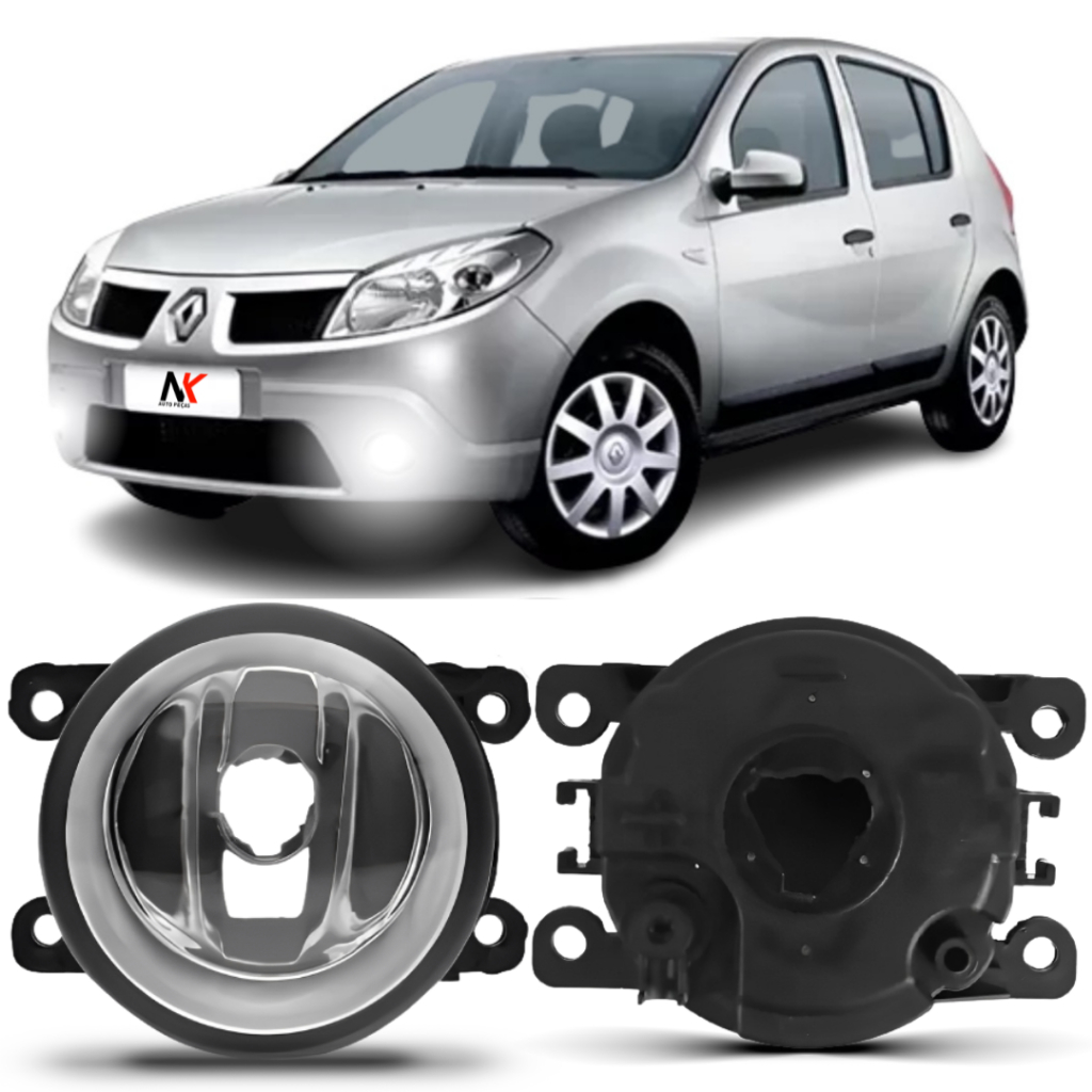 Farol Milha Renault Sandero 2007 2008 2009 2010 2011 2012 2013 em Oferta na Shopee