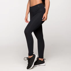 Calça Legging Fitness Feminina Academia Poliamida Preta Básica Lisa
