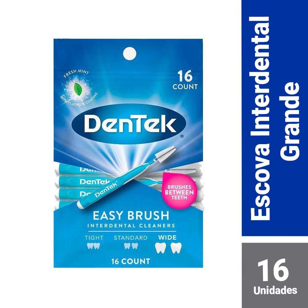 Escova Interdental Dentek Easy Brush Grande 16un em Oferta na Shopee