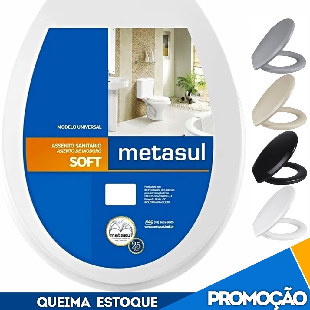 Assento Sanitário Tampa Vaso Basico Soft Oval Celite Deca Logasa Icasa Incepa Metasul em Oferta na Shopee