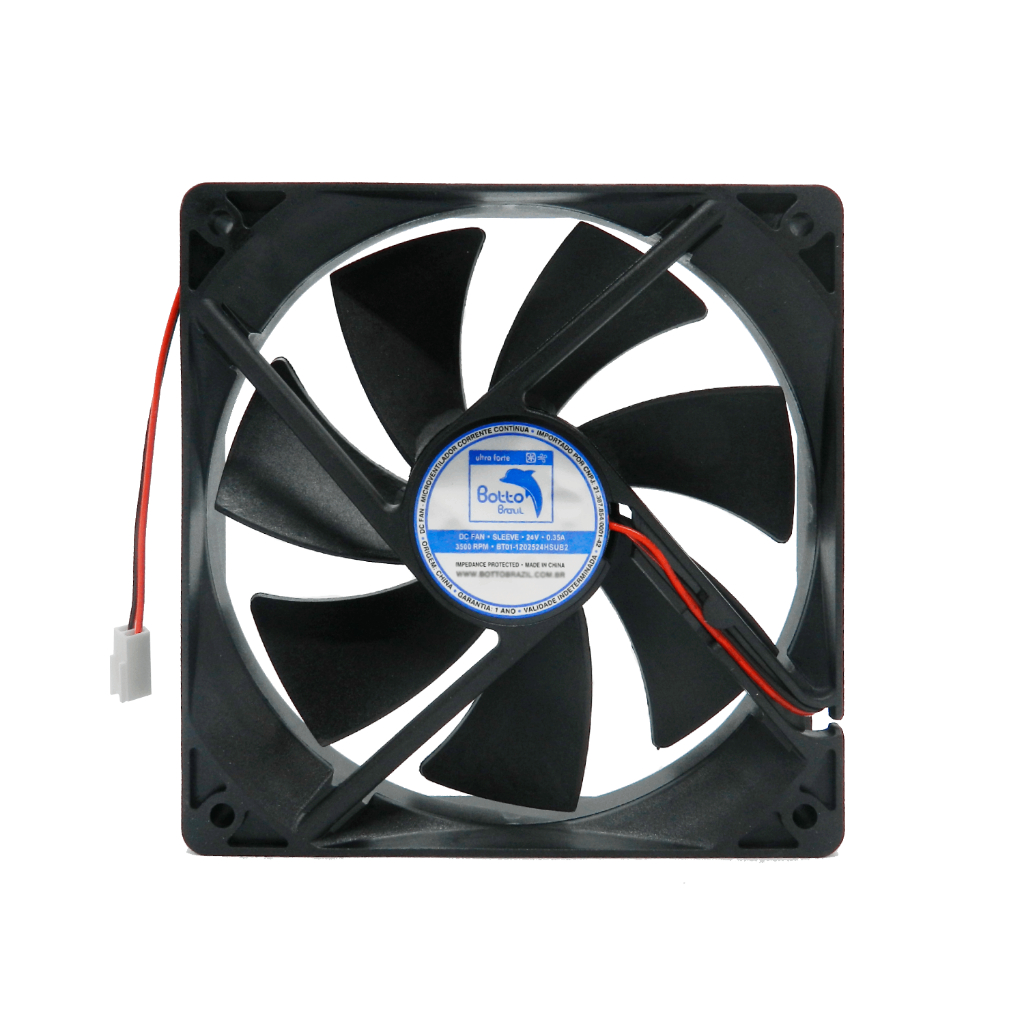 Micro Ventilador Cooler 120x120x25 Mm 24v 3500 RPMs 0.35A Linha Ultra Forte Sleeve  Ventoinha DC