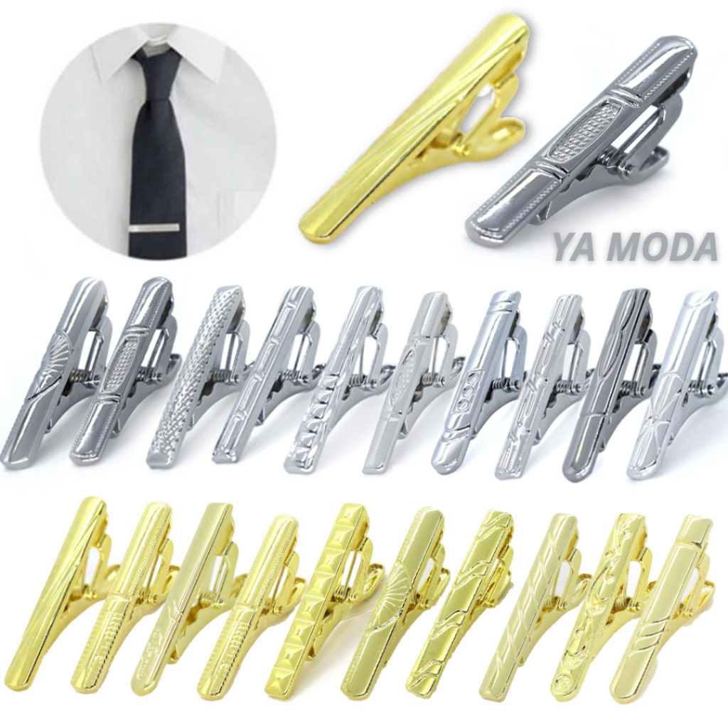 Prendedor de Gravata Slim Social Metal 4cm Prata e Dourado Kit 5/10/20 Unidades Acabamento Impecável em Oferta na Shopee