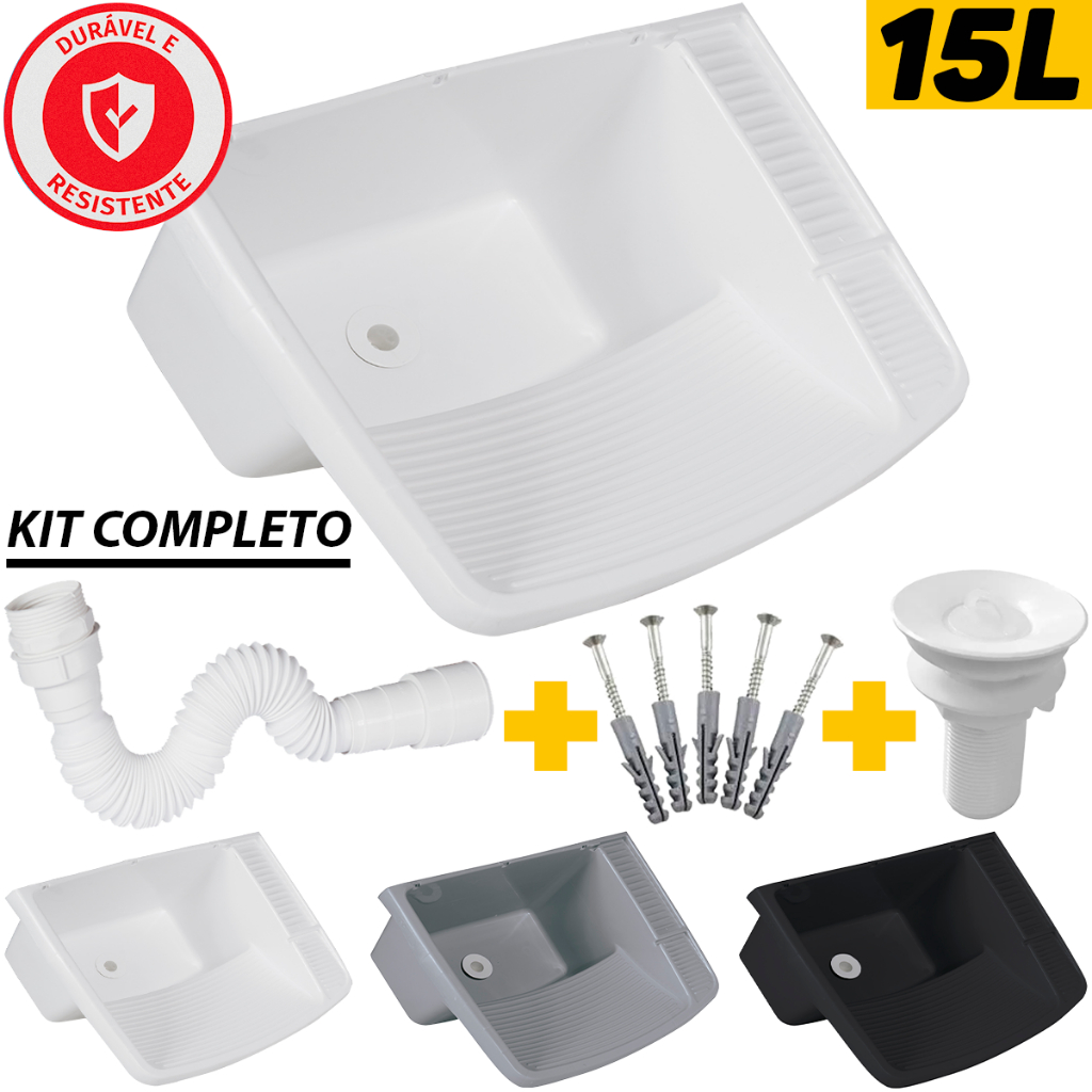 Tanque Metasul Para Lavanderia Com Sifão Ralo E Kit De Instalação Completo Lavar Roupas em Oferta na Shopee