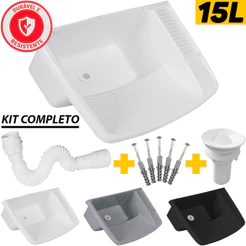 Tanque Metasul Para Lavanderia Com Sifão Ralo E Kit De Instalação Completo Lavar Roupas