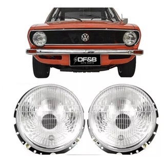 Par De Farol Passat fusca Kombi Redondo Vidro e Metal 74 75 76 77 78 79 80 1981 a 2013