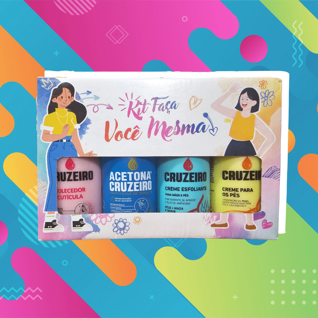 Kit Faca Voce Mesma Suas Unhas Cruzeiro Amolec Cuticu Acetona Cruzeiro Creme Pes Esfoliante Maos Pes