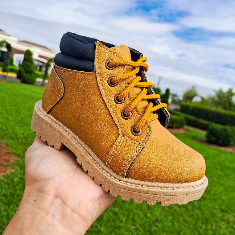 Bota Coturno Infantil Menino Cano Curto Casual Cadarço Confortável Estilosa Moderna Festas Passeio