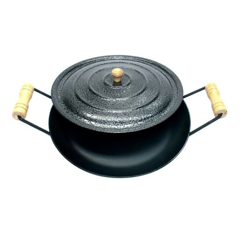 Disco Chapa Arado C/Sem Tampa Grande 41cm De Madeira P/ Porções Em Geral - Tacho/Fritadeira/Rustico