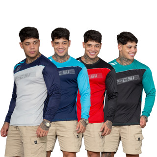 Kit 4 Camiseta Masculina Esportiva Academia Manga Longa Dry Fit Oferta Inverno