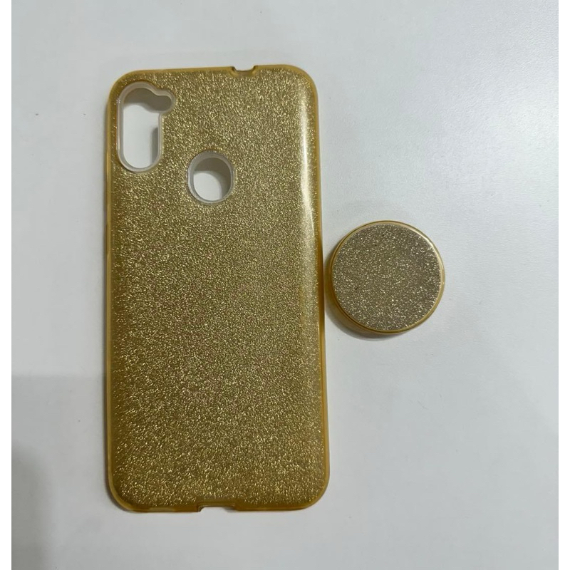 Capa com Popsocket para Samsung Galaxy A11 Capinha Case Brilho Glitter 👍.