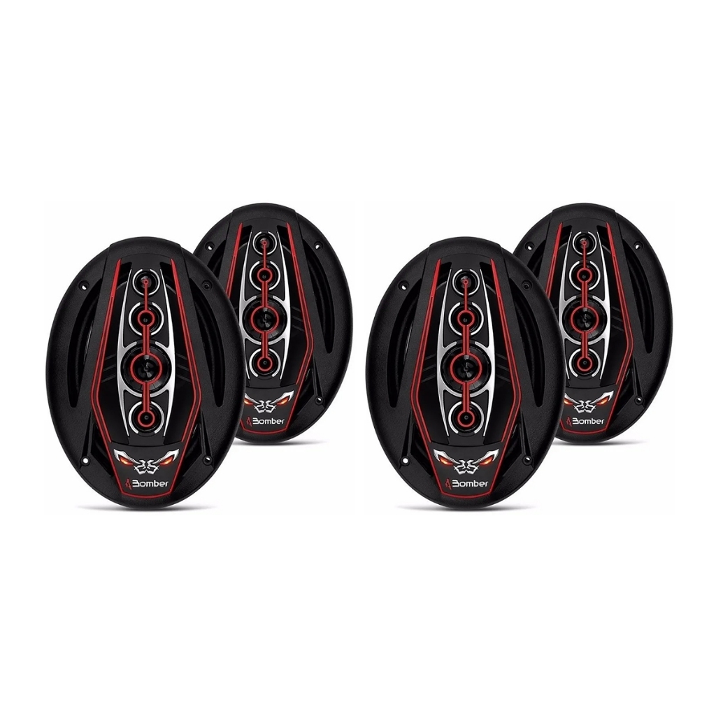 Kit 4 Alto Falante Bomber 6x9 Bicho Papão 4ohms 350w Rms Led - Spare Parts and Accessories for Vehicles