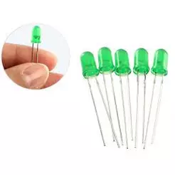 Led Difuso 5mm Verde - Pacote Com 10 Peças