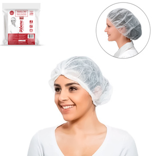 Touca Descartável Sanfonada TNT 100 Unidades Tamanho único Prático Para Procedimentos Médicos, Manipulação De Alimento em Oferta na Shopee