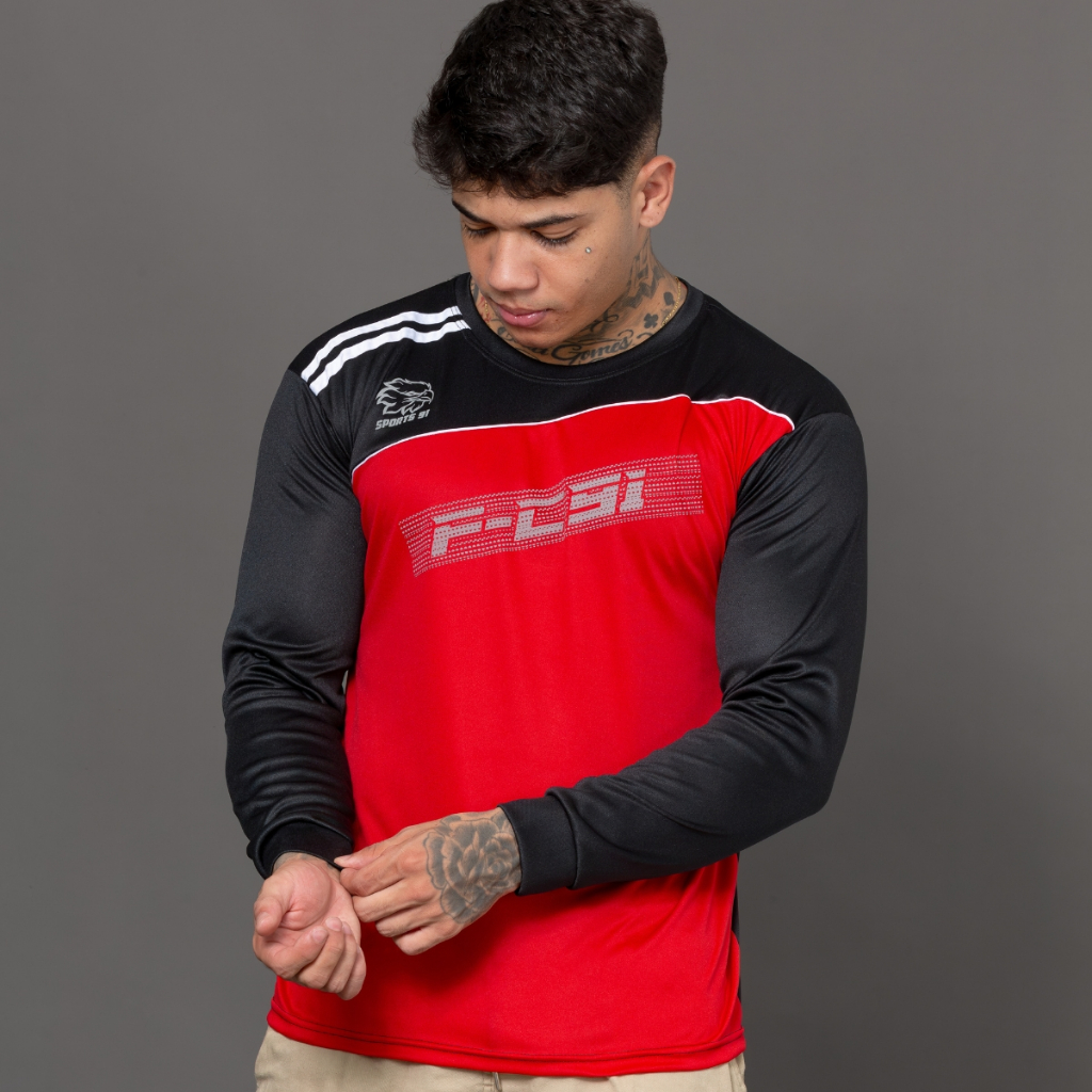 Kit 2 Camiseta Masculina Manga Longa  Esportes Academia em Oferta na Shopee