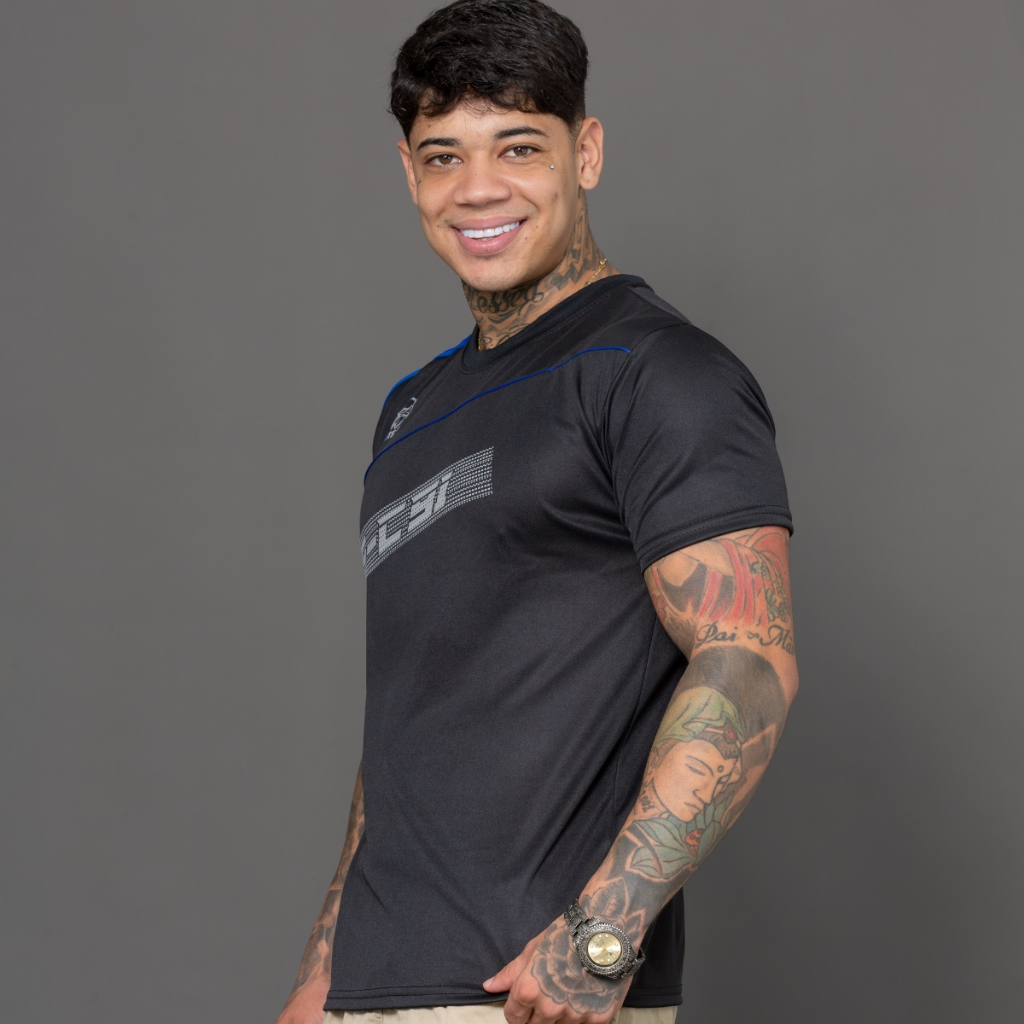 Camiseta Esportiva Masculina 100% Poliéster Esportiva Manga Curta Academia Caminhada Corrida Cross Promoção