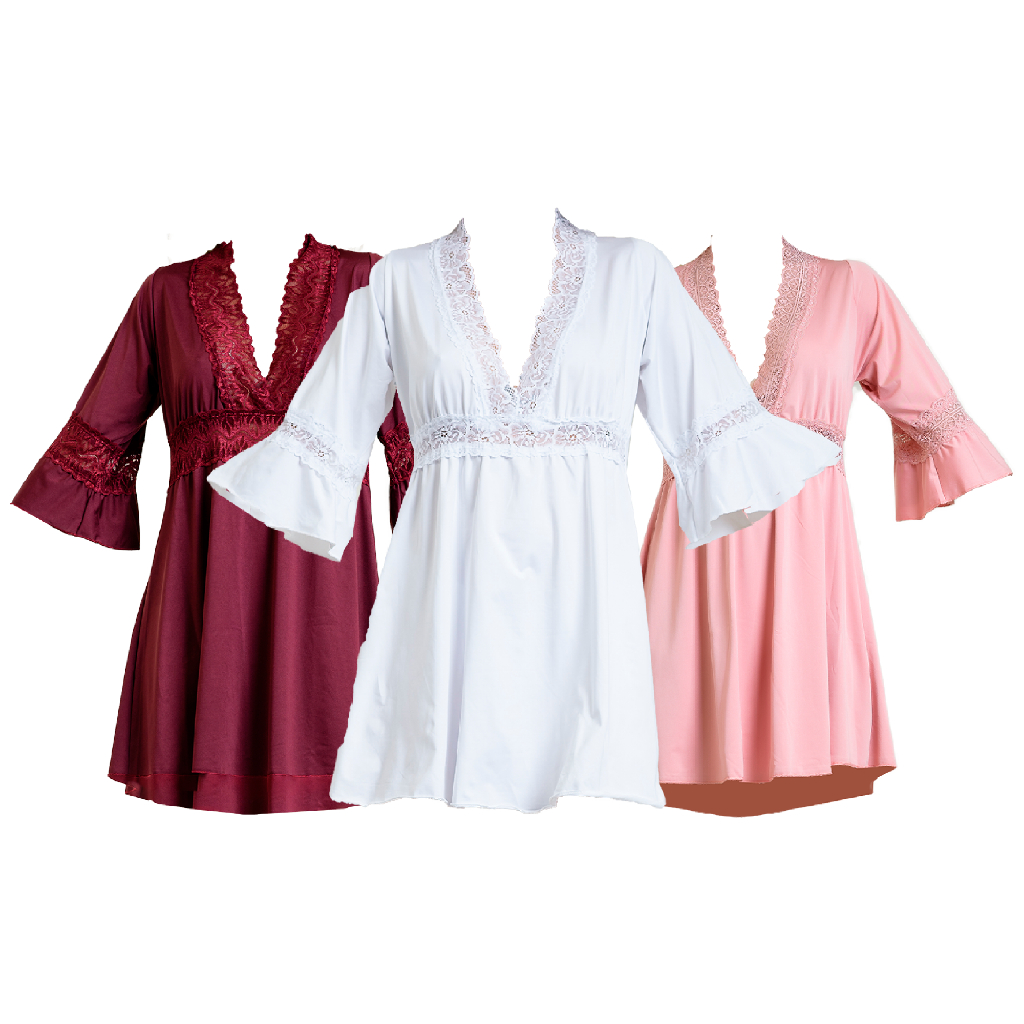 Promoção Kit 3 Camisola Feminina Amamentação Linha Gestante |  842 em Oferta na Shopee