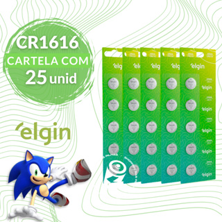 25 Baterias Moeda Botão Pilha Cr1616 3v Lithium Litio Elgin - 5 Cartela C/ 5 Unidades em Oferta na Shopee