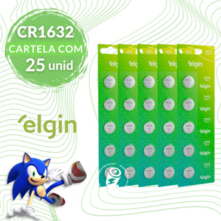 25 Baterias Moeda Botão Pilha Cr1632 3v Litio Lithium Elgin - 5 Cartelas C/ 5 Unidades em Oferta na Shopee
