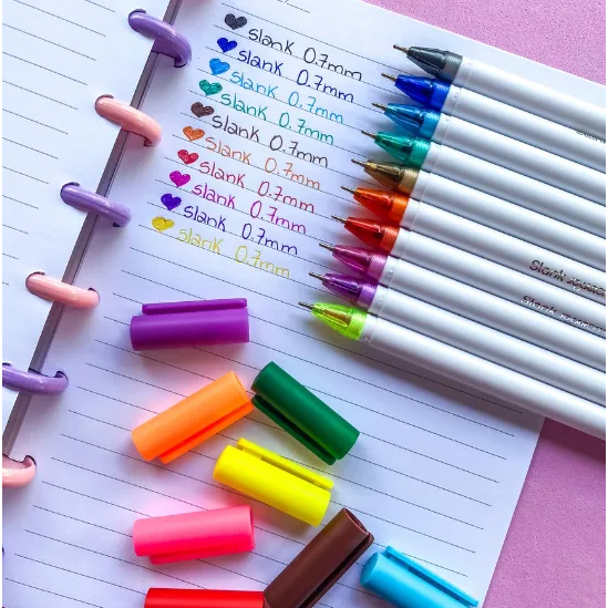 Caneta Esferográfica Slank 0.7 Colorida - 10 Unidades. Sortidas Jocar Office em Oferta na Shopee
