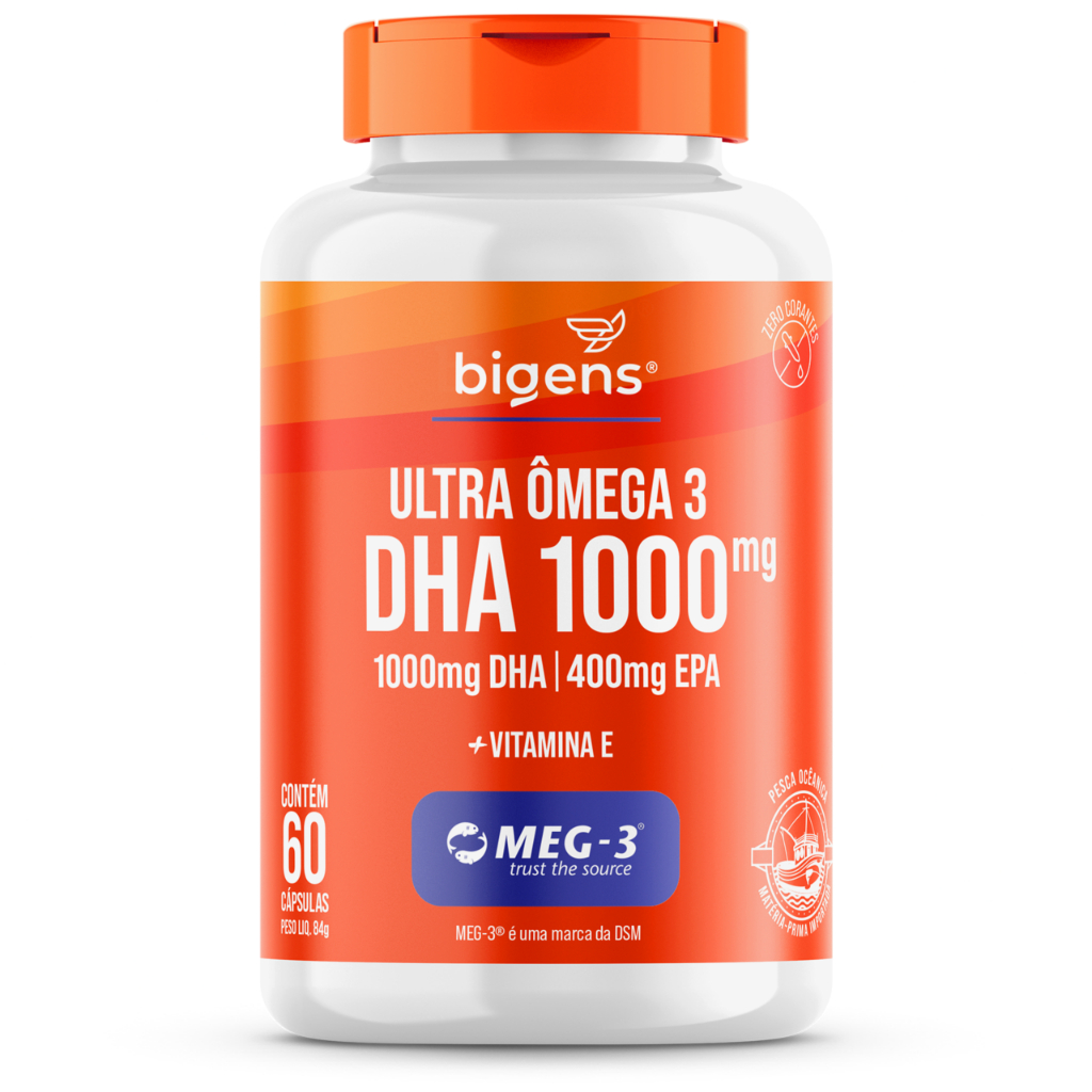 Ultra Ômega 3 Dha 1000mg Epa 400mg Meg-3® 60 Cápsulas Bigens em Oferta na Shopee