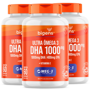 BIGENS KIT 3X ULTRA OMEGA 3 DHA 1000 em Oferta na Shopee