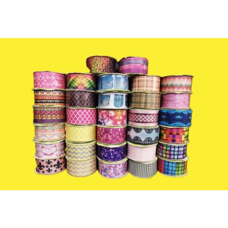 Fita Estampada de Gorgurão Número 9 / 38 MM Para Laços Art Fitas Rolo De 10 M em Oferta na Shopee