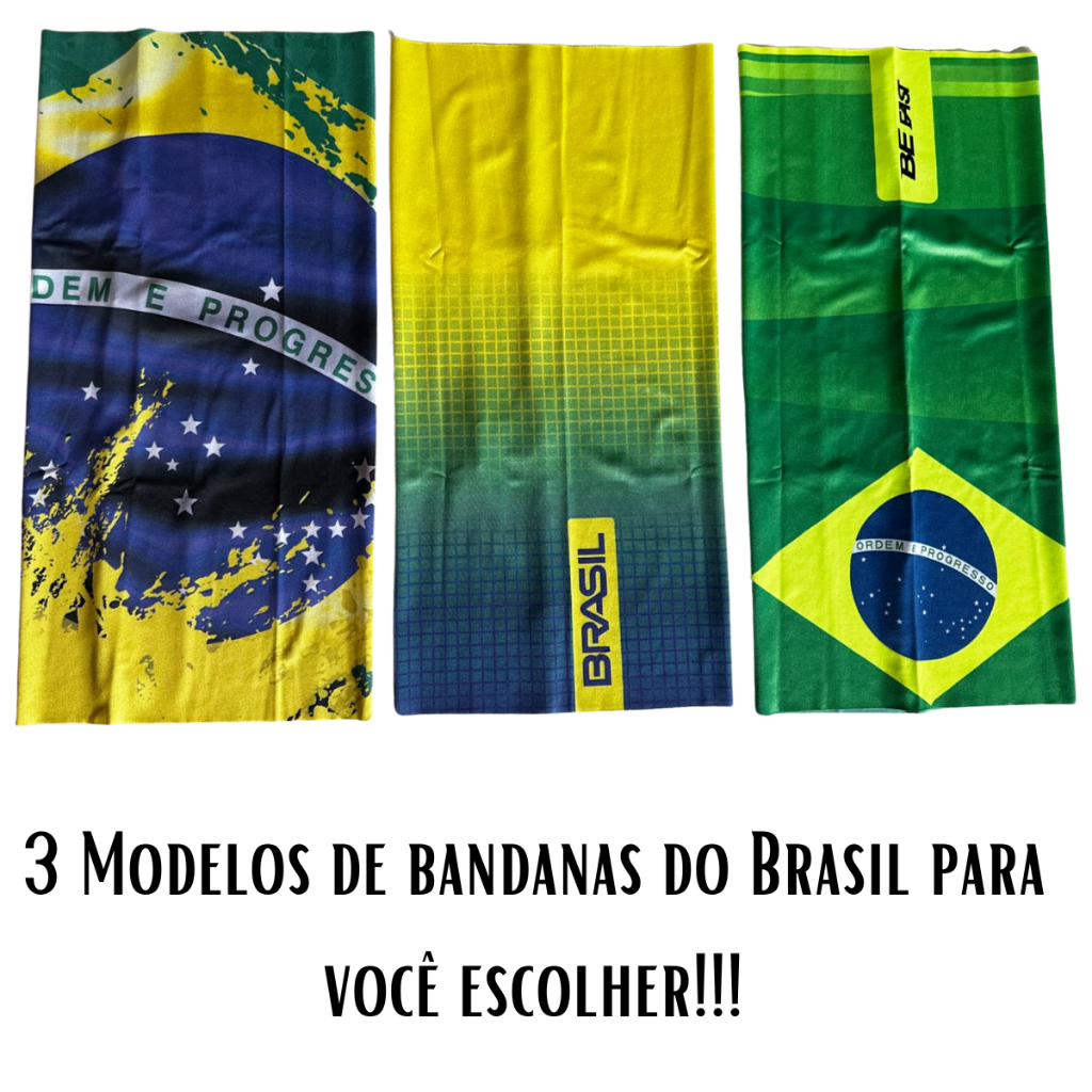 Bandanas do Brasil Ciclismo Be Fast Unissex Corrida Tubular Patriota 3 lindas estampas Unisex