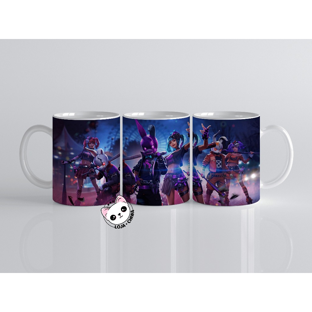 Caneca Personalizada Free Fire Jogo Gamer Battle Royal Logo 2 Cerâmica Importada