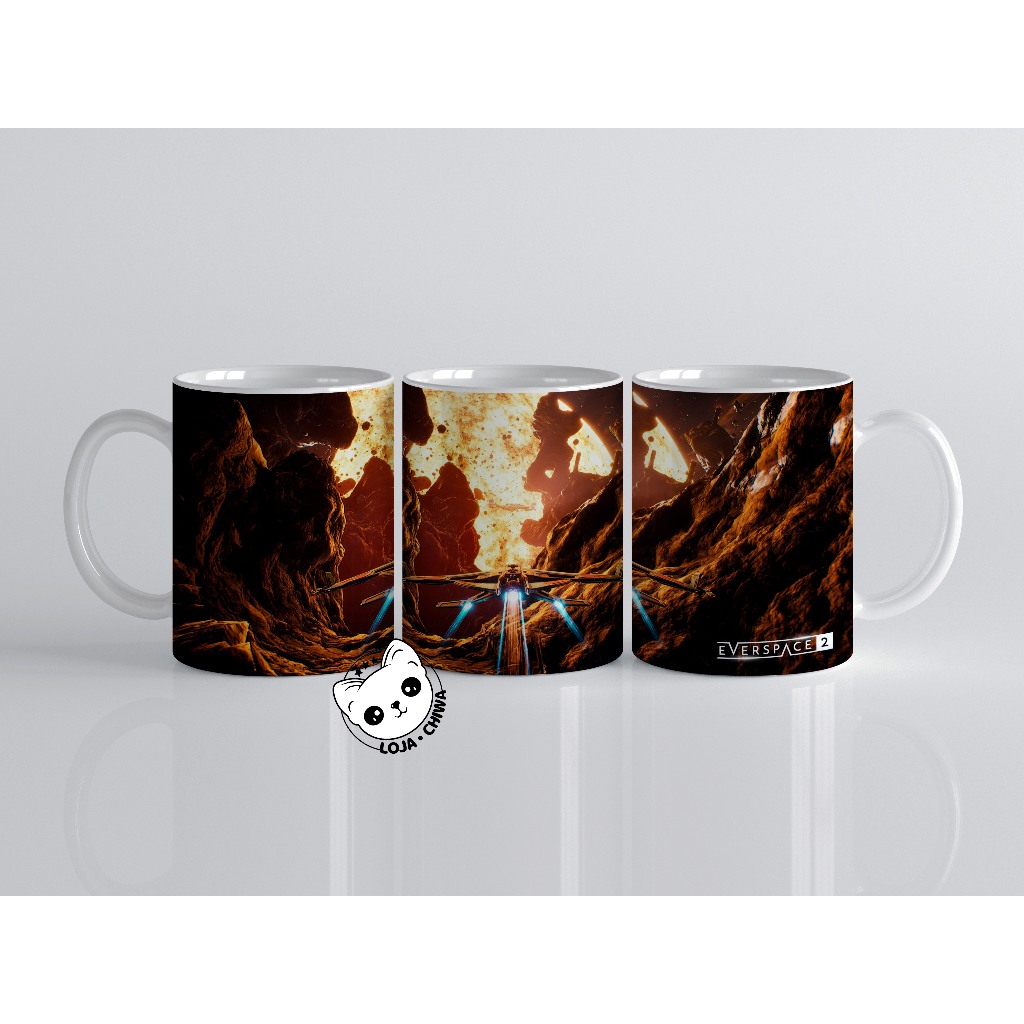 Caneca Personalizada Everspace 2 Jogo Gamer   Xicara Copo 2 Cerâmica Importada