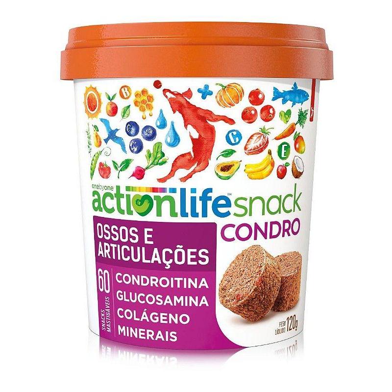 Petisco Actionlife Condro Para Articulações Spin Fit Com Condroitina Pet 60 Mini Snacks