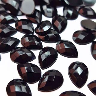 Chaton Gota 10x14mm - Preto - 100 unidades - Base Reta em Oferta na Shopee