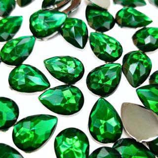 Chaton Gota 10x14mm - Verde Bandeira - 100 unidades - Base Reta em Oferta na Shopee