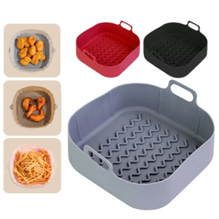 Forma De Silicone Quadrada Air fryer Antiaderente Cesto Silicone Fritadeira Elétrica Grand...