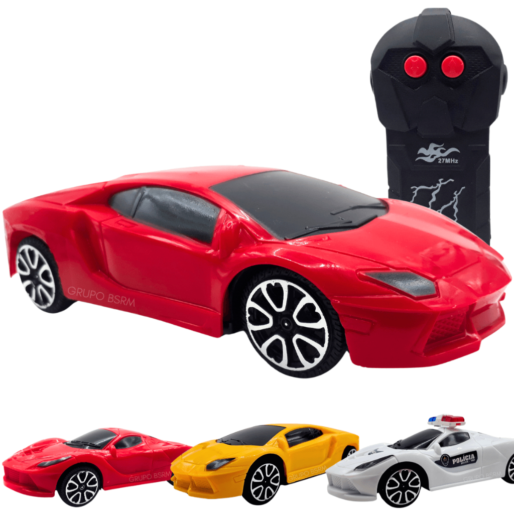 Brinquedo Carrinho de controlo remoto barato 5 anos presente criança policia amarelo branco 17cm escala 1:24