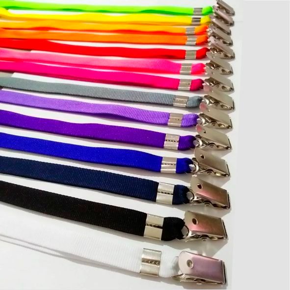 Cordão Liso 12mm para Crachá com Garra Jacaré - Diversas Cores em Oferta na Shopee