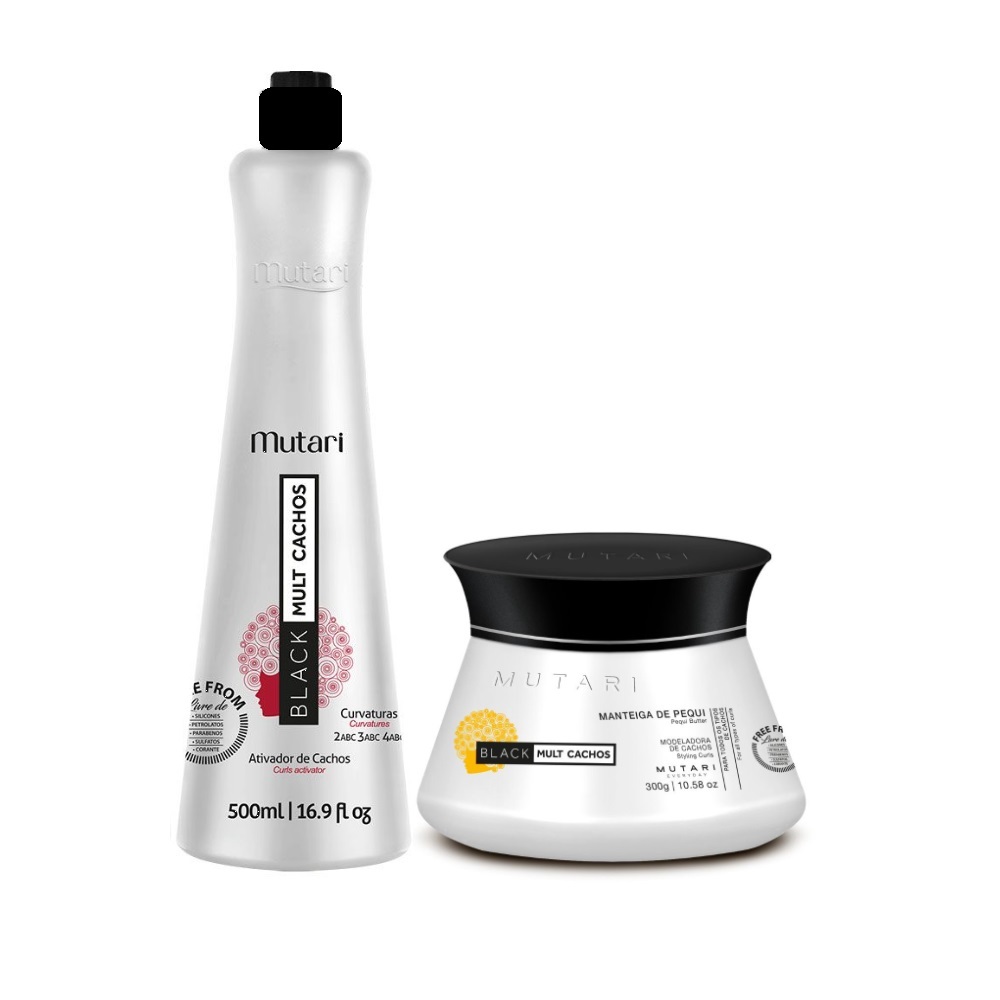 MUTARI KIT BLACK MULT CACHOS ATIVADOR + MANTEIGA DE PEQUI
