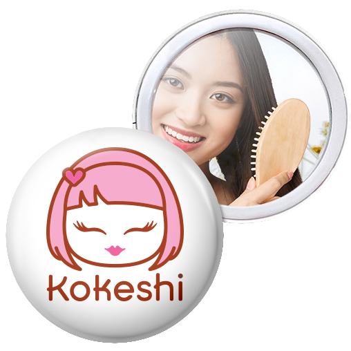 Espelho de bolsa pequeno Kokeshi em Oferta na Shopee