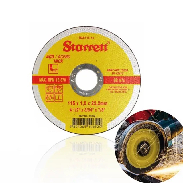 Disco De Corte Para Aço Inox - Starrett