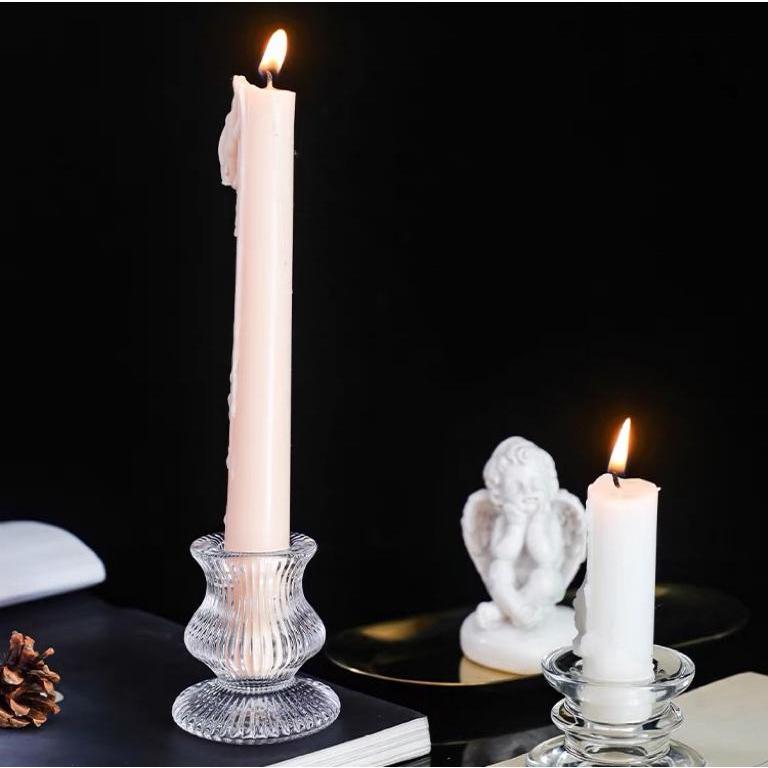 1/2/4 pcs Castiçal de Vidro Detalhes Porta Velas Decoração de Luxo