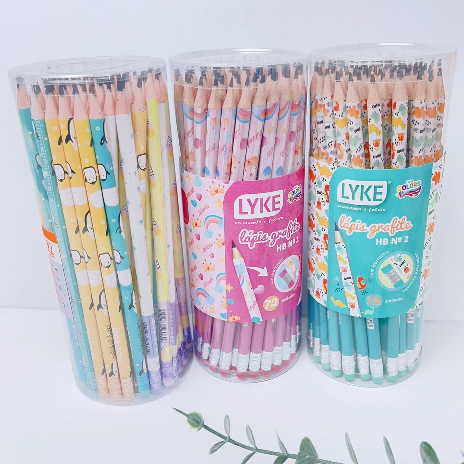 Kit  72 Lápis Borracha, Material Escolar varias modelo Escola Lapis Escrever em Oferta na Shopee
