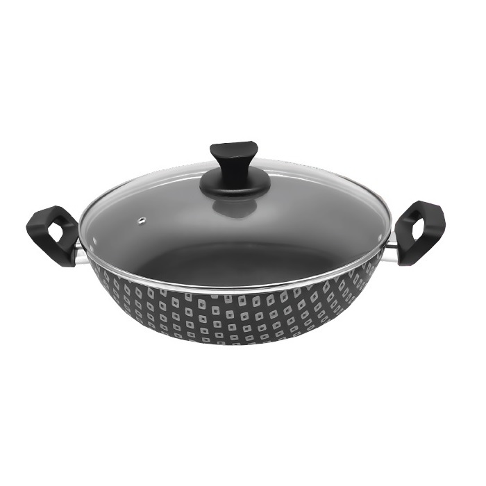 Imagem Panela chinesa wok antiaderente profissional com tampa