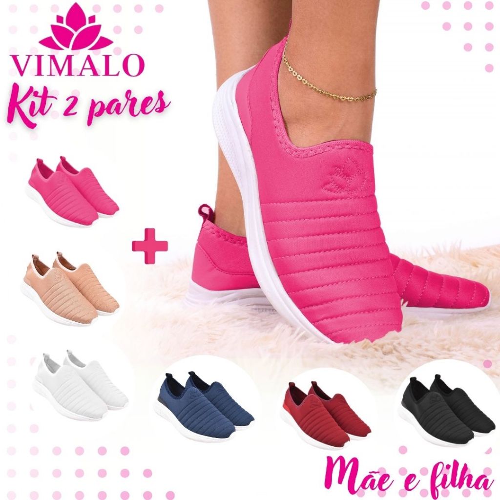 Kit 2 pares : Tênis Jogging Feminino  VL02 PINK +  VL ADICIONAL