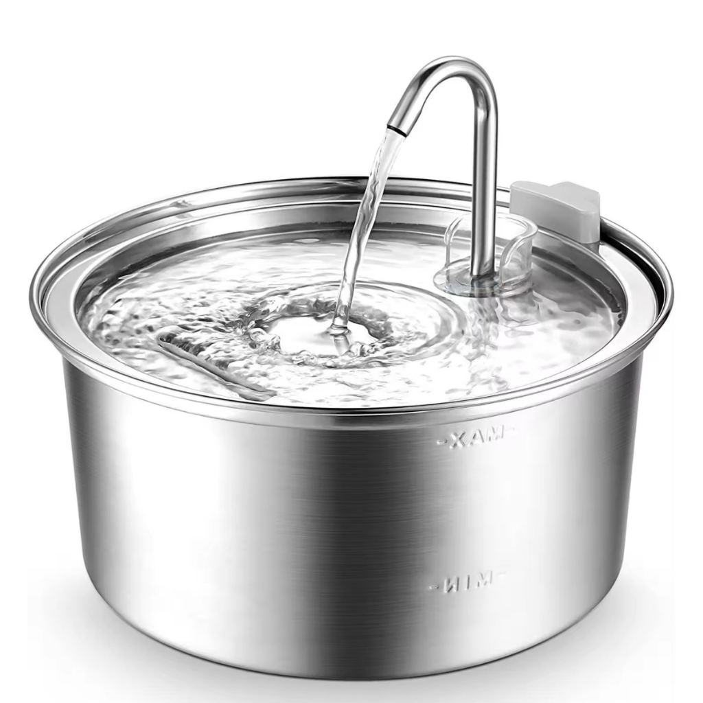 Bebedouro Gato Fonte Água Inox com Filtro Automático Elétrica Bivolt Silencioso Aço inoxidável 3,2L
